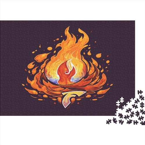 Coole Flammenpuzzles für Erwachsene, 1000 Teile, Feuerpuzzles für Erwachsene, Holzbrettpuzzles, lustiges Geschenk, 1000 Teile (75 x 50 cm) von AAHARYA