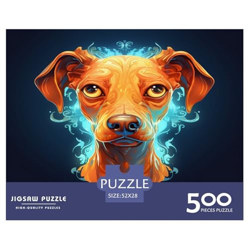 Dalmatiner-Puzzle für Erwachsene, 500 Teile, Cartoon-Hund-Puzzle für Erwachsene, Holzbrett-Puzzle, lustiges Geschenk, 500 Teile (52 x 38 cm) von AAHARYA