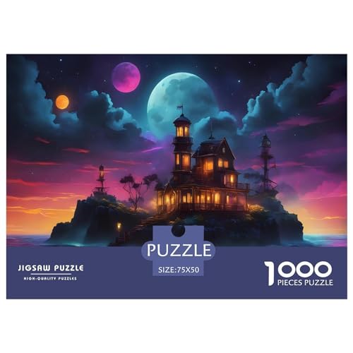 Der Mond, 1000 Teile Holzpuzzle für Erwachsene, kreatives rechteckiges Puzzle, Gehirnübung, Herausforderungsspiel, Geschenk für Kinder, 1000 Teile (75 x 50 cm) von AAHARYA