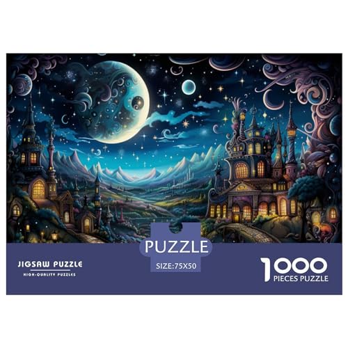 Die Sterne Holzpuzzle mit 1000 Teilen für Erwachsene, kreatives rechteckiges Puzzle, Gehirnübung, Herausforderungsspiel, Geschenk für Kinder, 1000 Teile (75 x 50 cm) von AAHARYA