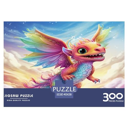 Drachenbaby-Puzzle für Erwachsene, 300 Teile, Fantastische Illustrationspuzzles für Erwachsene, Holzbrettpuzzle, lustiges Geschenk, 300 Teile (40 x 28 cm) von AAHARYA