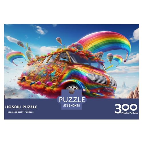 Flying_car Puzzles für Erwachsene, 300 Teile, Regenbogen-Puzzles für Erwachsene, Holzbrett-Puzzles, lustiges Geschenk, 300 Teile (40 x 28 cm) von AAHARYA