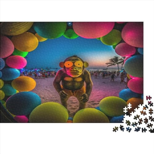 Gorillas-Puzzles für Erwachsene, 1000 Teile, King Kong-Puzzles für Erwachsene, Holzbrettpuzzles, lustiges Geschenk, 1000 Teile (75 x 50 cm) von AAHARYA