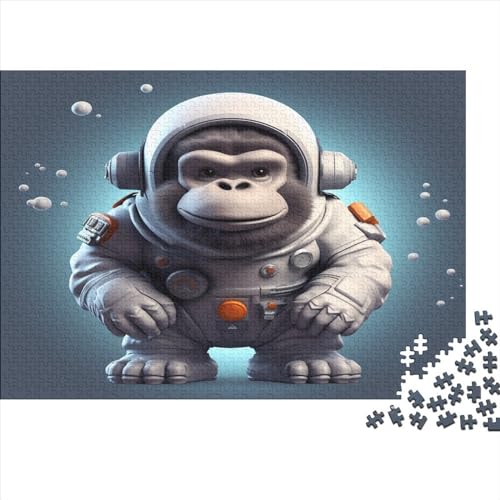 Gorillas-Puzzles für Erwachsene, 1000-teiliges Puzzle für Erwachsene, King Kong-Astronauten, kreative rechteckige Puzzles, Holzpuzzle, Puzzle 1000 Teile (75 x 50 cm) von AAHARYA