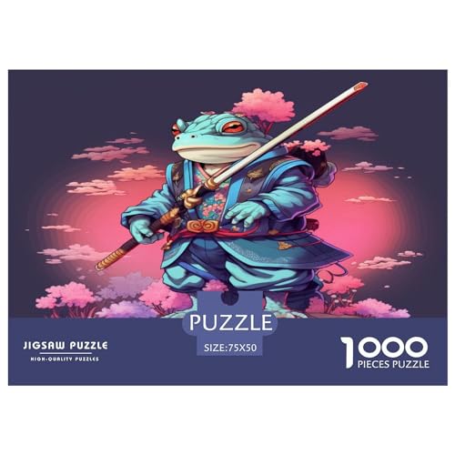 Japanische Samurai-Puzzles, 1000 Teile, für Erwachsene, Puzzles für Erwachsene, 1000 Teile, Frosch-Puzzle, Lernspiele, 1000 Teile (75 x 50 cm) von AAHARYA
