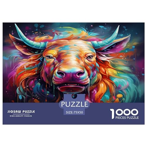 Kuh-Puzzle 1000 Teile für Erwachsene Tiere_ Puzzle 1000 Teile für Erwachsene 1000 Teile (75 x 50 cm) von AAHARYA