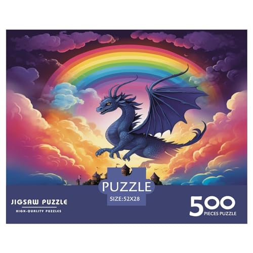 Manaron Puzzle 500 Teile für Erwachsene – Geschenke für Jugendliche – Regenbogen-Puzzles aus Holz – Entspannende Puzzlespiele – Puzzle 500 Teile (52 x 38 cm) von AAHARYA