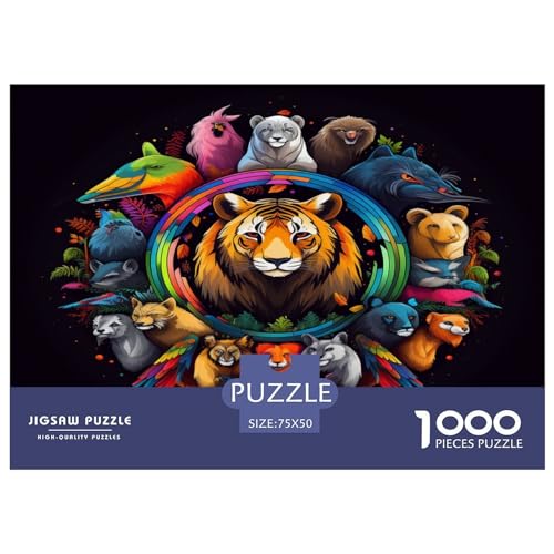 Many_Animal Puzzles für Erwachsene, 1000 Teile, Kinderspielzeug, Familienpuzzlespiele, Weihnachten, Geburtstag, Geschenke, Puzzle, pädagogisch, für Jungen und Mädchen, 1000 Teile (75 x 50 cm) von AAHARYA