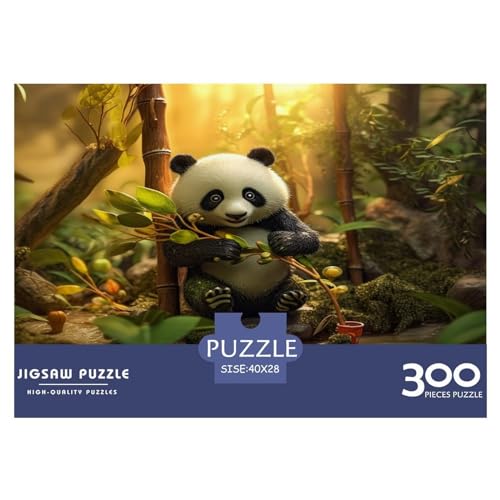 Panda, 300-teiliges Puzzle für Erwachsene – Puzzles für Teenager – Geschenke – Wald-Puzzles aus Holz – Entspannungs-Puzzlespiele – Denksport-Puzzle 300 Teile (40 x 28 cm) von AAHARYA