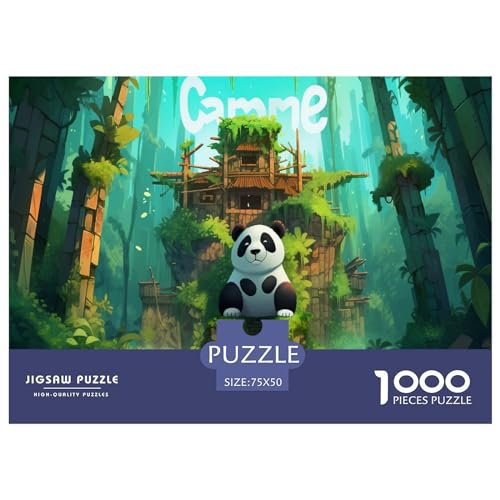 Panda-Puzzle, 1000 Teile, für Erwachsene, Puzzle für Erwachsene, 1000 Teile, Bambooa-Wald-Puzzle, Lernspiele, 1000 Teile (75 x 50 cm) von AAHARYA