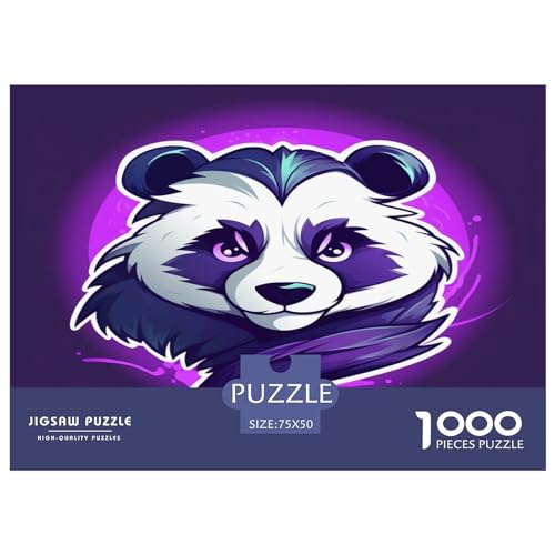 Panda-Puzzle, 1000 Teile, für Erwachsene, Puzzle für Erwachsene, 1000 Teile, buntes Porträt, Puzzle, Lernspiele, 1000 Teile (75 x 50 cm) von AAHARYA