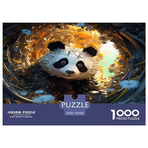 Panda-Puzzle für Erwachsene, 1000 Teile, Kinderspielzeug, Familien-Puzzlespiele, Weihnachten, Geburtstag, Geschenke, Puzzle, pädagogisch, für Jungen und Mädchen, 1000 Teile (75 x 50 cm) von AAHARYA