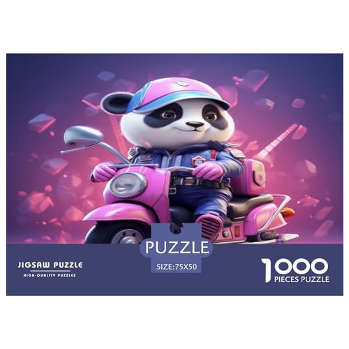 Pink_Scooter Puzzle für Erwachsene, 1000 Teile, Cartoon-Panda-Puzzles für Teenager, Kinder, kreative Puzzles, Familie, herausfordernde Spiele, Spielzeug, Geschenke, 1000 Stück (75 x 50 cm) von AAHARYA