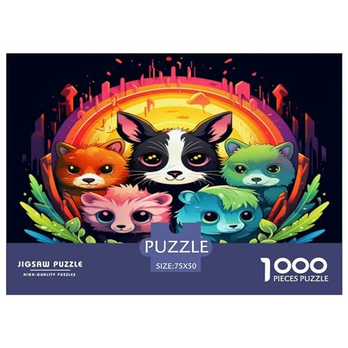 Prism_Panda Puzzle 1000 Teile für Erwachsene – Puzzles Geschenke für Jugendliche – Cartoon-Puzzles aus Holz – Entspannende Puzzlespiele – Puzzle 1000 Teile (75 x 50 cm) von AAHARYA