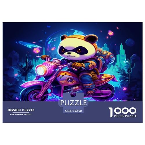 Puzzle-Panda-Puzzles für Erwachsene, 1000 Teile, Motorrad-Puzzles für Erwachsene, herausforderndes Spiel, Denksportaufgaben, 1000 Teile (75 x 50 cm) von AAHARYA