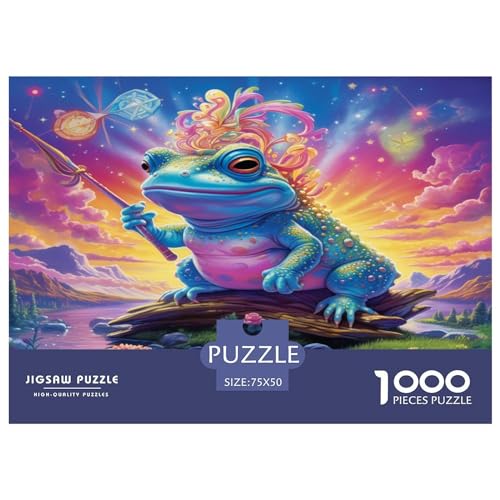 Puzzle für Erwachsene, 1000 Teile, Krötenpuzzle, kreatives rechteckiges Fantasy-Illustrationspuzzle, Dekomprimierungsspiel, 1000 Teile (75 x 50 cm) von AAHARYA