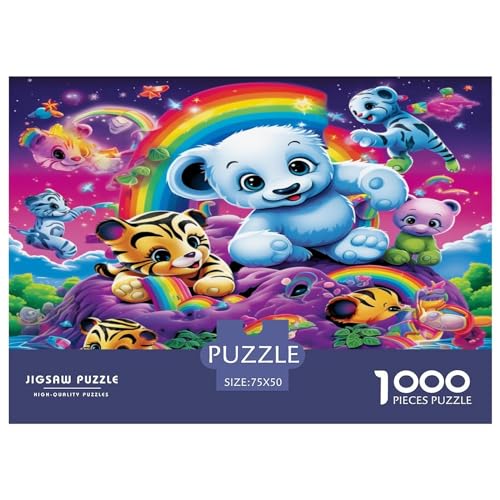 Puzzle im Kinderstil für Erwachsene, 1000 Teile, Tiger-Puzzle für Jugendliche und Kinder, kreative Puzzles, Stimulierende Spiele für die Familie, Spielzeug, Geschenke, 1000 Teile (75 x 50 cm) von AAHARYA