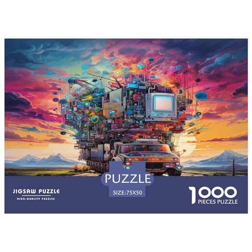 Puzzle mit elektronischen Bauteilen, 1000 Teile, für Erwachsene, großer LKW-Puzzle, 1000 Teile, für Erwachsene, 1000 Teile (75 x 50 cm) von AAHARYA