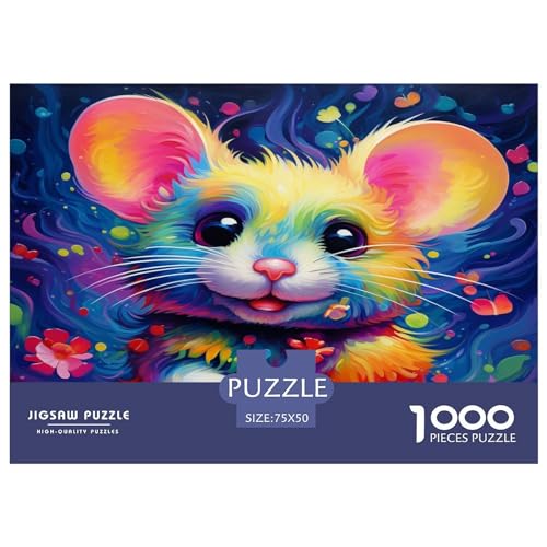 Puzzles 1000 Teile für Erwachsene Little_Mouse Puzzle für Erwachsene Holzbrettpuzzles Familiendekoration 1000 Teile (75 x 50 cm) von AAHARYA