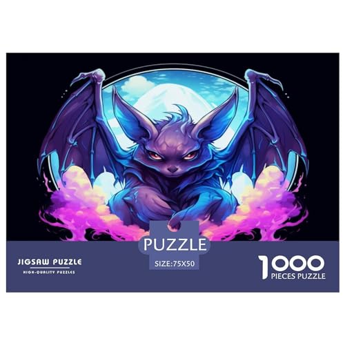 Puzzles 1000 Teile für Erwachsene Mystical_bat Puzzle für Erwachsene Holzbrettpuzzles Familiendekoration 1000 Teile (75 x 50 cm) von AAHARYA