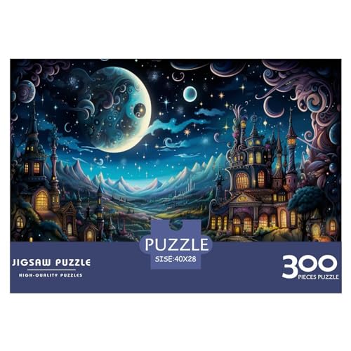 Puzzles 300 Teile Quadratische Puzzles Die Sterne für Erwachsene und Kinder, Holzpuzzle des Schlosses, schwieriges Spiel, 300 Teile (40 x 28 cm) von AAHARYA