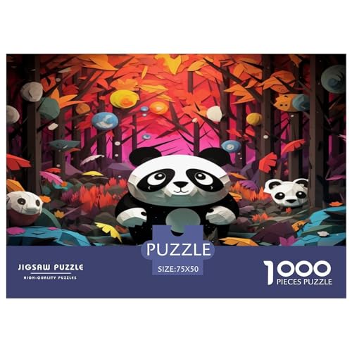 Sad_Panda Puzzle für Erwachsene, 1000 Teile, Holzpuzzle, Stimulierendes Spiel, 1000 Teile (75 x 50 cm) von AAHARYA