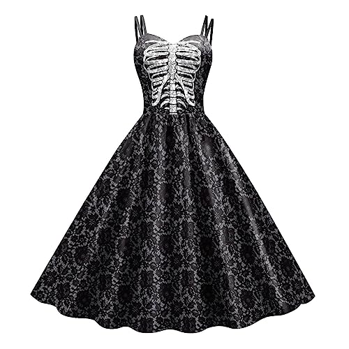 AALLYN Ärmelloses Damenkleid, Gothic Kostüm Party Outfits Kleid Cosplay, Weiches Kostümkleid für Damen und Mädchen. Geschenke für Frauen und Mädchen von AALLYN