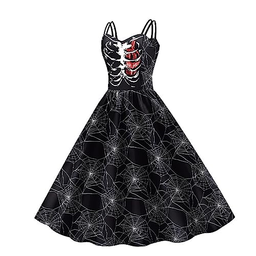 AALLYN Halloween-Kleider | Gothic Kostüm Party Outfits Kleid Cosplay | Weiches Kostümkleid für Damen und Mädchen. Geschenke für Frauen und Mädchen von AALLYN