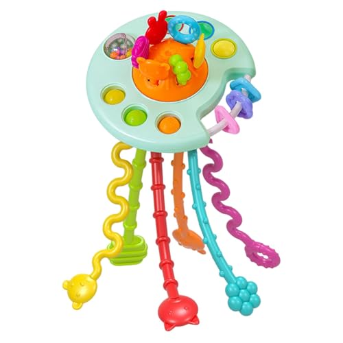 AALLYN Kleinkind-Pull-String-Aktivitätsspielzeug | Sensorisches Spielzeug für Kinder,Tragbares, wiederverwendbares Lernspielzeug für motorische Fähigkeiten, Zahnungshilfe für Jungen und Mädchen, von AALLYN