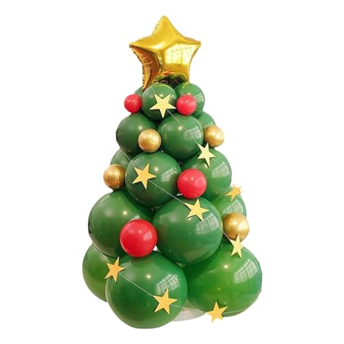 AALLYN Weihnachts-Stehballon-Set,Weihnachts-Aufblasset | Weihnachtliche grüne Latexballons für Hauseingänge, Innenhöfe und Supermärkte von AALLYN