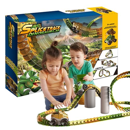 Dinosaurier-Kletterbahn-Spielzeug | Entwicklungs-Dinosaurier-Track-Puzzlespielzeug,Verfolgt veränderbare Rennwagenspielzeuge, um die Fantasie von Kindern über 3 Jahren zu trainieren Aallyn von AALLYN