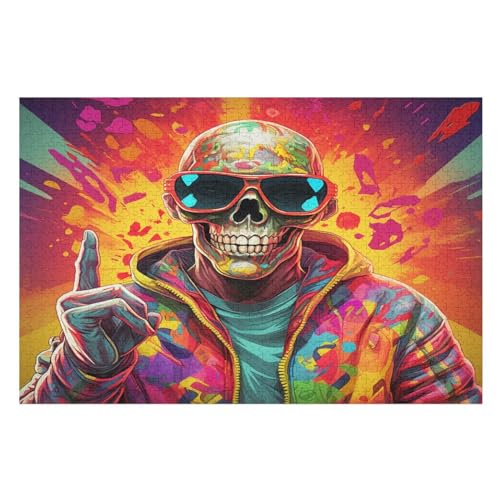 1000 Teile Puzzle Für Erwachsene, Skelett -Puzzles, Kinder Holz-Puzzle, Kreatives Puzzle, Geschenk Für Freunde Und Familie （75×50cm） von AAPZY