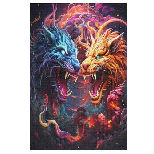 1000 Teile Puzzle Für Jugendliche,Drache Puzzles,Erwachsenenpuzzle,Holzpuzzles,Dekompressionsspiel,Spielzeugpuzzles （78×53cm） von AAPZY
