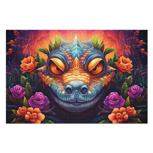 1000 Teile Puzzle Für Jugendliche,Krokodil Puzzles,Erwachsenenpuzzle,Holzpuzzles,Dekompressionsspiel,Spielzeugpuzzles （75×50cm） von AAPZY
