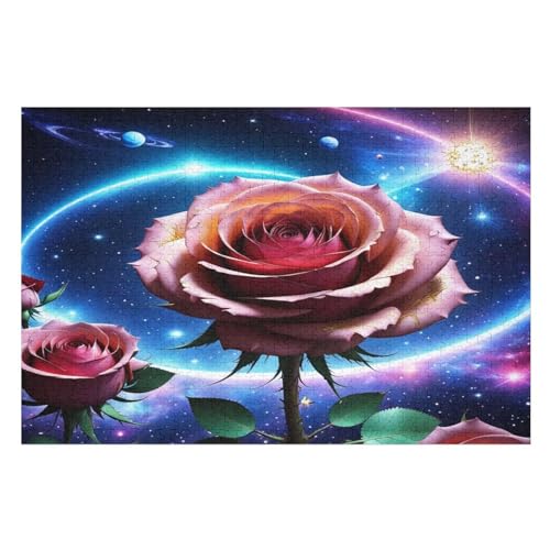 1000 Teile Puzzle Für Jugendliche,sternenklarer Himmel Rose Puzzles,Erwachsenenpuzzle,Holzpuzzles,Dekompressionsspiel,Spielzeugpuzzles （75×50cm） von AAPZY