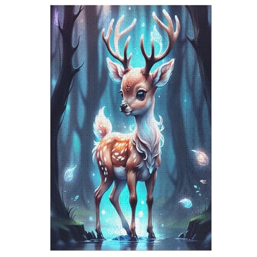 1000 Teile Puzzle Für Jugendliche,süßer Hirsch Puzzles,Erwachsenenpuzzle,Holzpuzzles,Dekompressionsspiel,Spielzeugpuzzles （78×53cm） von AAPZY