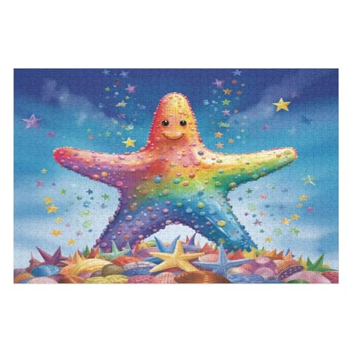 1000 Teile Puzzle Für Jugendliche,süßer Seestern Puzzles,Erwachsenenpuzzle,Holzpuzzles,Dekompressionsspiel,Spielzeugpuzzles （75×50cm） von AAPZY