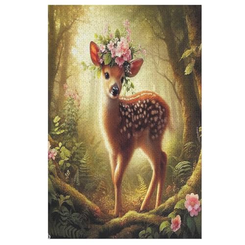 1000 Teile Puzzle Für Jungen Und Mädchen, Standard-Puzzles, Hirsch -Puzzles, Familienspiele, 78×53cm von AAPZY