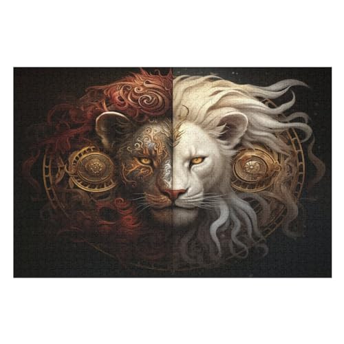 1000 Teile Puzzle Für Jungen Und Mädchen, Standard-Puzzles, Yin Yang Tiger -Puzzles, Familienspiele, （75×50cm） von AAPZY