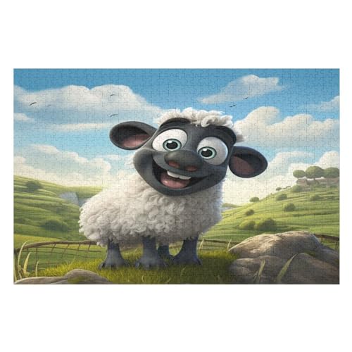 1000 Teile Puzzle Für Jungen Und Mädchen, Standard-Puzzles, süße Schafe -Puzzles, Familienspiele, （75×50cm） von AAPZY