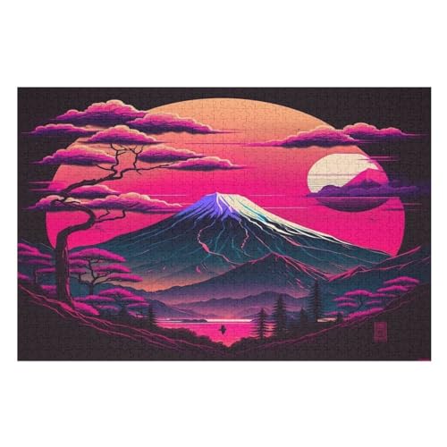 1000 Teile Puzzles Für Erwachsene, Berg Fuji Puzzle, Holzpuzzle - Familienpuzzle Verringerter Druck Schwieriges Puzzle Unmögliche Puzzle Für Erwachsene 12+ Kinder （75×50cm） von AAPZY