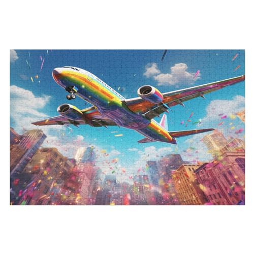 1000 Teile Puzzles Für Erwachsene, Flugzeug Puzzle, Holzpuzzle - Familienpuzzle Verringerter Druck Schwieriges Puzzle Unmögliche Puzzle Für Erwachsene 12+ Kinder （75×50cm） von AAPZY