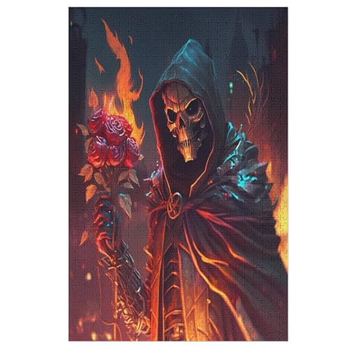 1000 Teile Puzzles Für Erwachsene, Horrorkunst Puzzle, Holzpuzzle - Familienpuzzle Verringerter Druck Schwieriges Puzzle Unmögliche Puzzle Für Erwachsene 12+ Kinder （78×53cm） von AAPZY