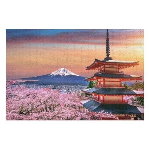 1000 Teile Puzzles Für Erwachsene, Japan-Berg Fuji Puzzle, Holzpuzzle - Familienpuzzle Verringerter Druck Schwieriges Puzzle Unmögliche Puzzle Für Erwachsene 12+ Kinder （75×50cm） von AAPZY