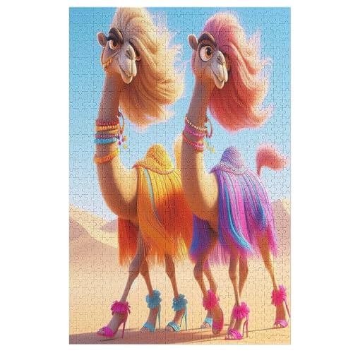1000 Teile Puzzles Für Erwachsene, Kamel Puzzle, Holzpuzzle - Familienpuzzle Verringerter Druck Schwieriges Puzzle Unmögliche Puzzle Für Erwachsene 12+ Kinder （78×53cm） von AAPZY