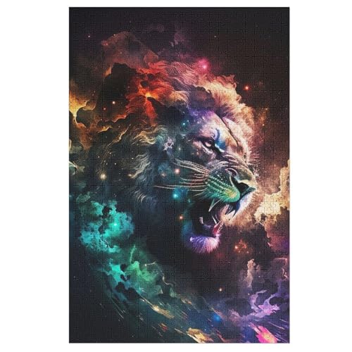 1000 Teile Puzzles Für Erwachsene, Löwe Puzzle, Holzpuzzle - Familienpuzzle Verringerter Druck Schwieriges Puzzle Unmögliche Puzzle Für Erwachsene 12+ Kinder （78×53cm） von AAPZY