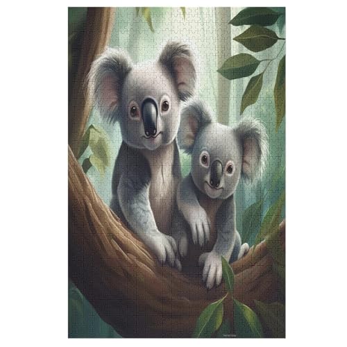 1000-teiliges Puzzle Für Erwachsene, Koala -Puzzle, Holzpuzzle, Gehirn-Herausforderung, Puzzle-Spielzeugspiel （78×53cm） von AAPZY