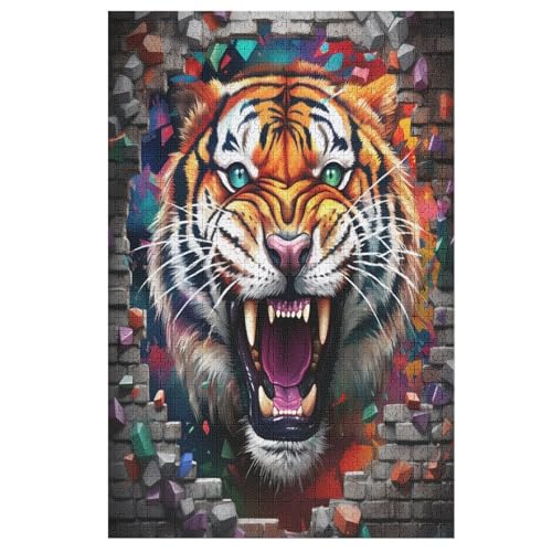 1000-teiliges Puzzle Für Erwachsene, Tiger -Puzzle, Dekompressionsspiel, Spielzeugpuzzles, Geburtstagsgeschenke （78×53cm） von AAPZY