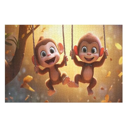 AFFE Puzzle 1000 Teile, Holzpuzzle Für Erwachsene, Impossible Puzzle, Geschicklichkeitsspiel Für Die Ganze Familie, Puzzle Farbenfrohes Legespiel Kinder Puzzles （75×50cm） von AAPZY