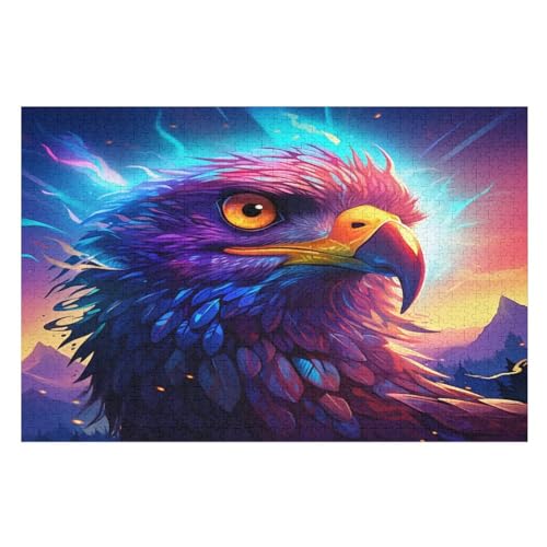 Adler Holzpuzzle 1000 Teile Klassische Puzzles Erwachsene Kinder Puzzle DIY Kit Holzspielzeug Einzigartiges Geschenk Moderne Wohnkultur （75×50cm） von AAPZY